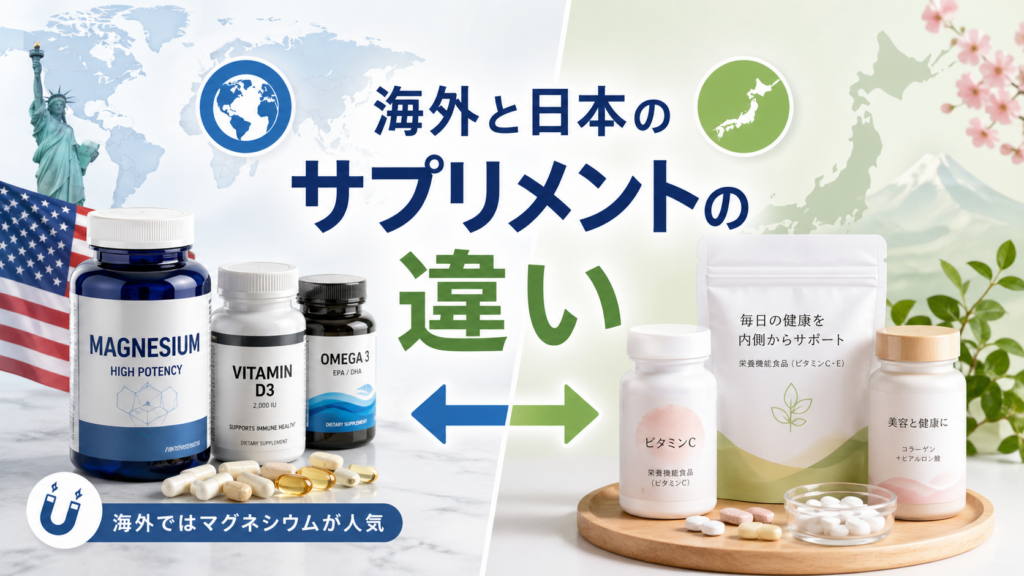 海外と日本のサプリメントの違いとは?